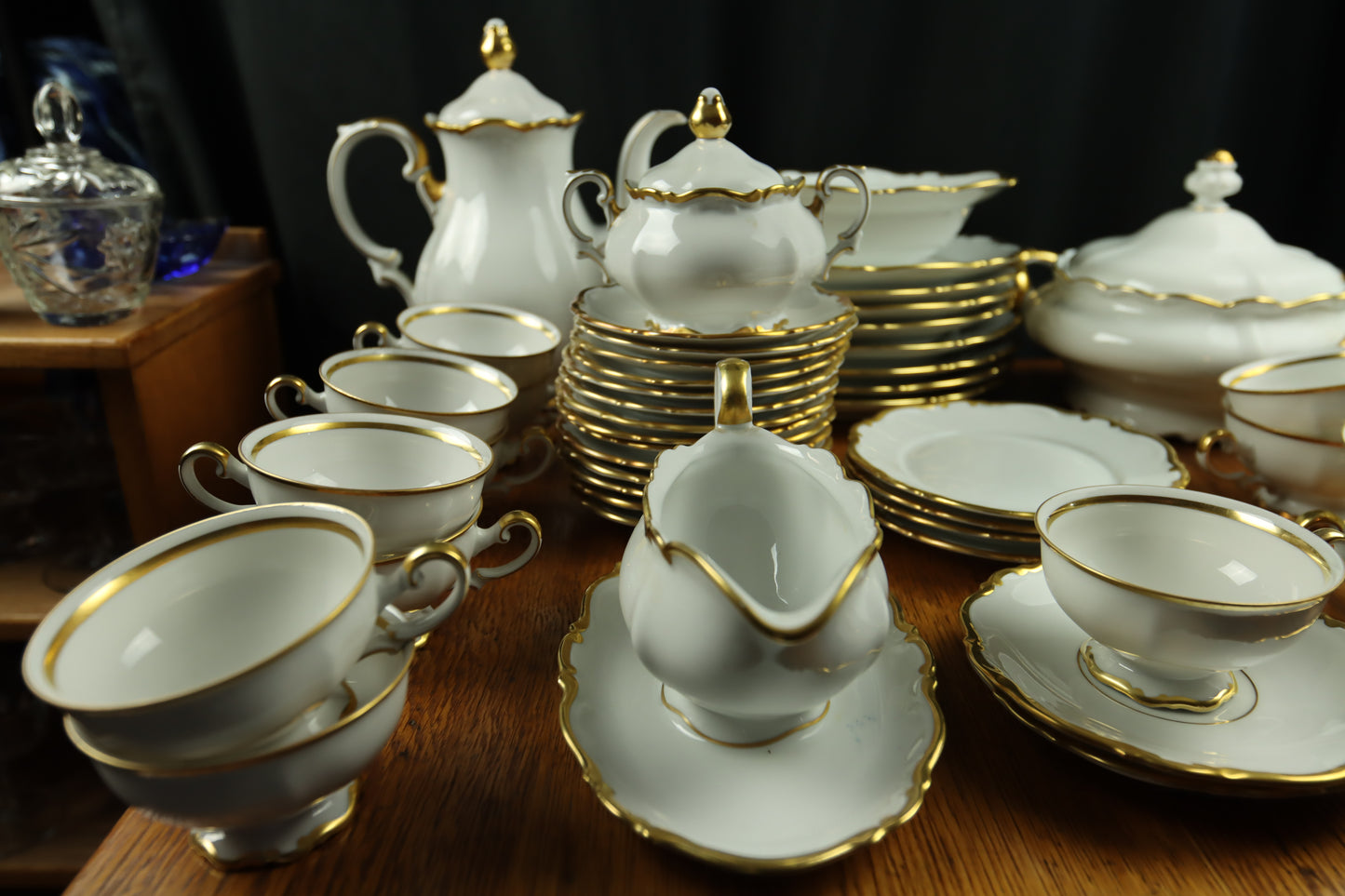 Mitterteich Bavaria Germany Golden Lark Scalloped Edge China Pieces