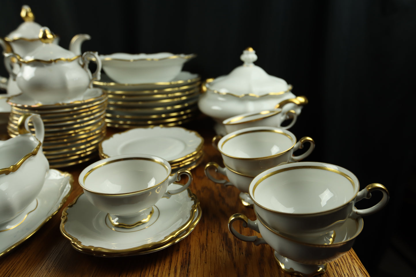 Mitterteich Bavaria Germany Golden Lark Scalloped Edge China Pieces