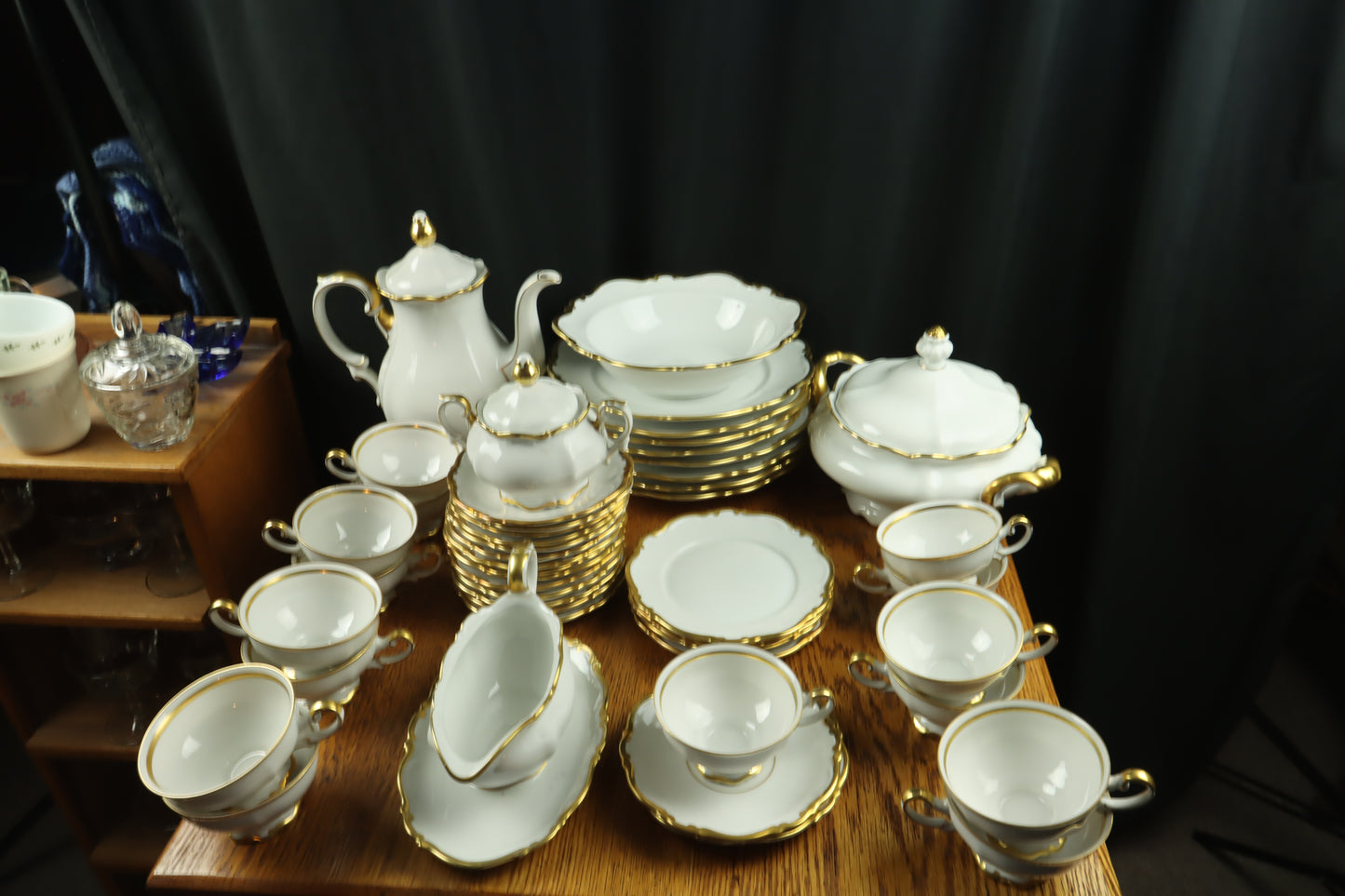 Mitterteich Bavaria Germany Golden Lark Scalloped Edge China Pieces