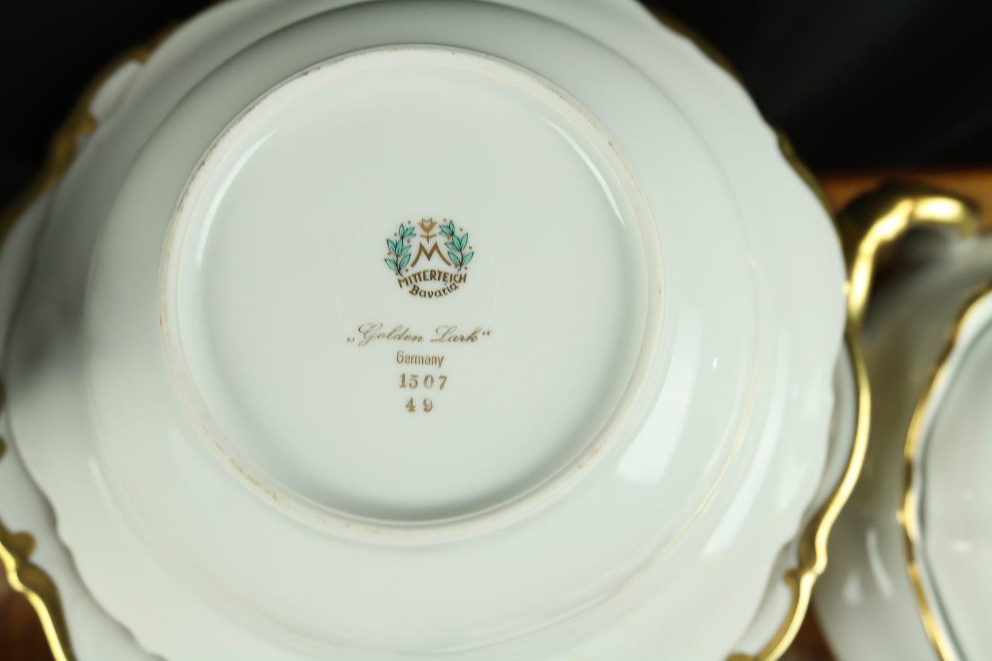 Mitterteich Bavaria Germany Golden Lark Scalloped Edge China Pieces