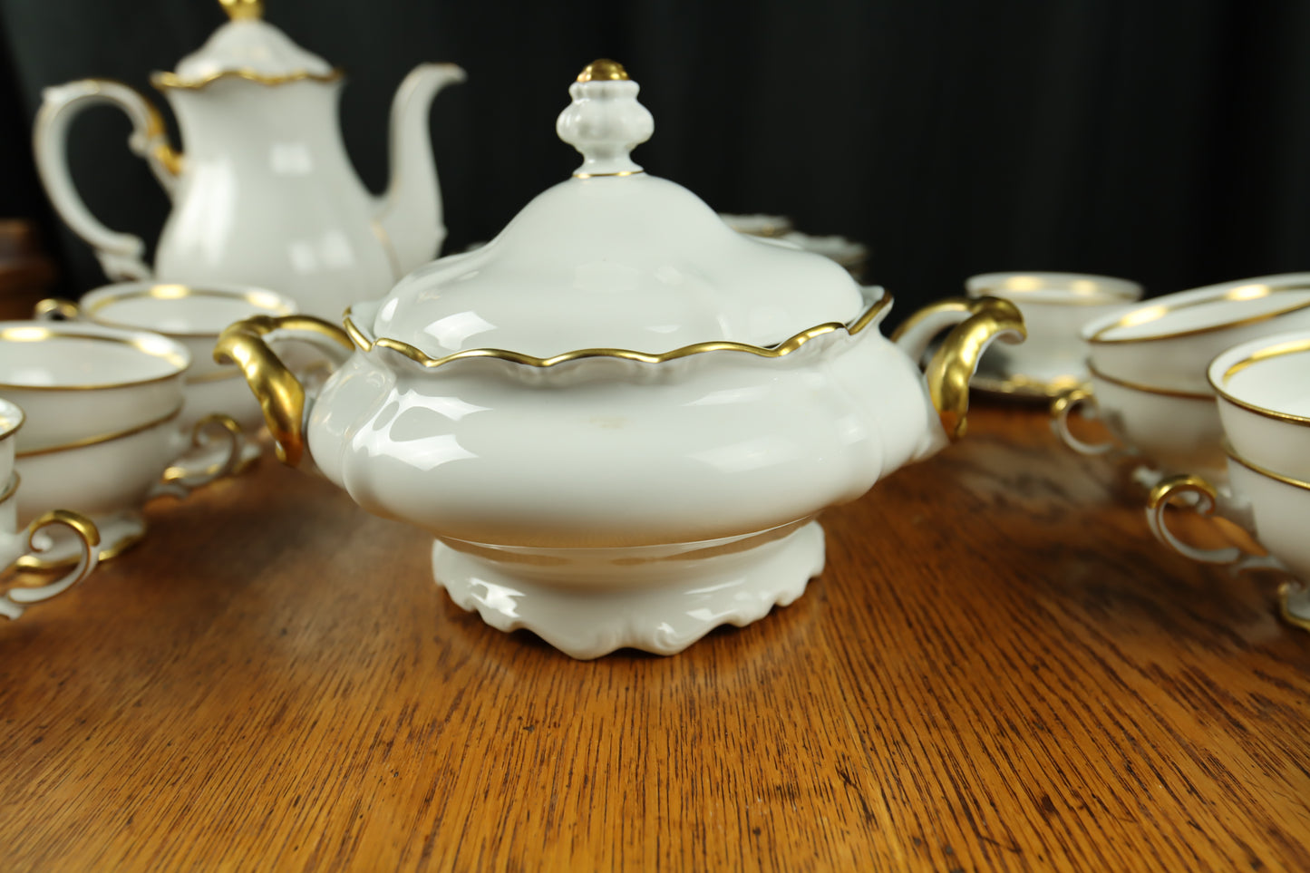 Mitterteich Bavaria Germany Golden Lark Scalloped Edge China Pieces