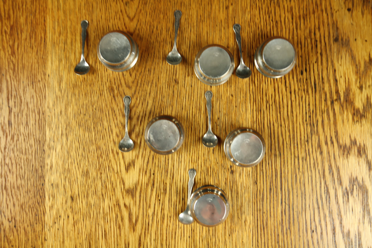 6 Webster Company Sterling Silver Salt Cellars with Spoons ~56 Grams Total