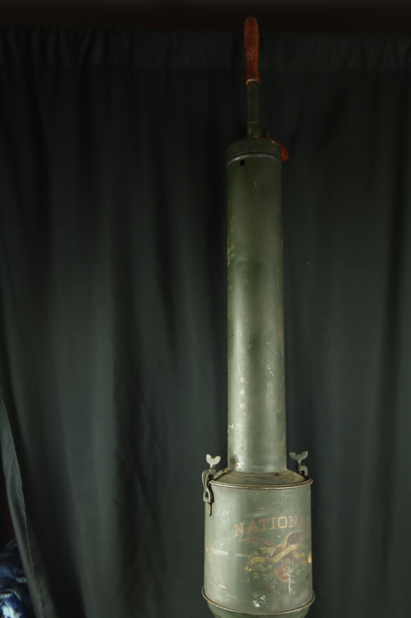 ANTIQUE HARVEY STONE PHILADELPHIA NATIONAL HAND PUMP VACUUM CLEANER GREEN RUSTIC