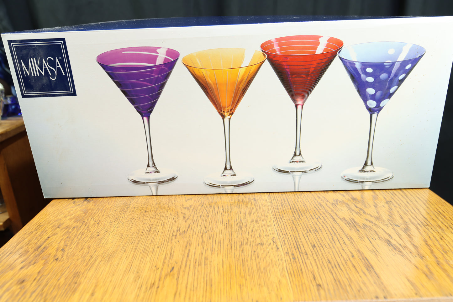 Mikasa 4 Piece Martini Glass Cheers Set Open Box