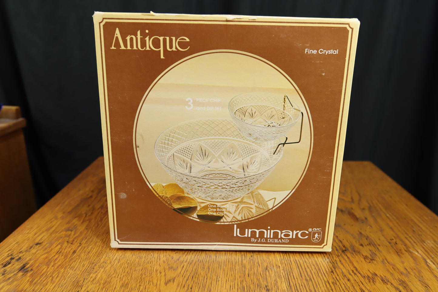 NIB luminarc by J. G. Durand Fine Crystal Chip and Dip Set